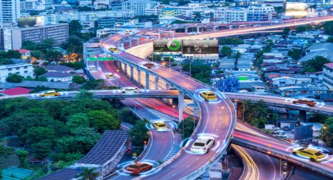 Smart cars with automatic sensor driving on metropolis with wireless connection